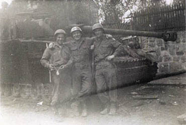 [German Panzer IV Destroyed near Passau, Germany: 65th Infantry Division]