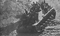 In the face of moderate resistance, German infantry with light machine guns may ride on assault guns.