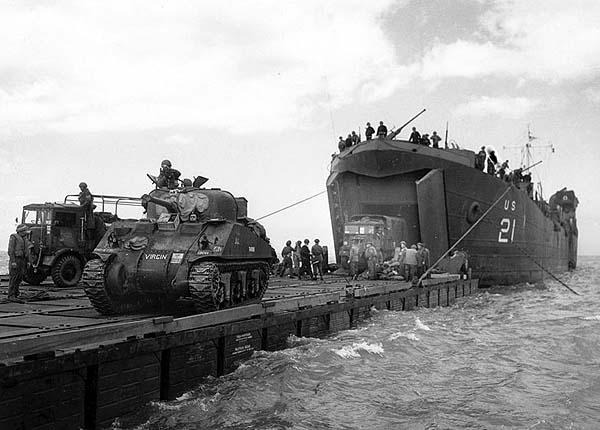 Unloading in Normandy